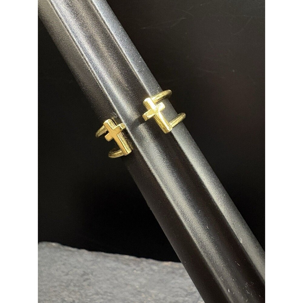 Alex & Ani Religious Cross 925 Sterling Silver Gold Wash Open Work Size 7.5 2.6g